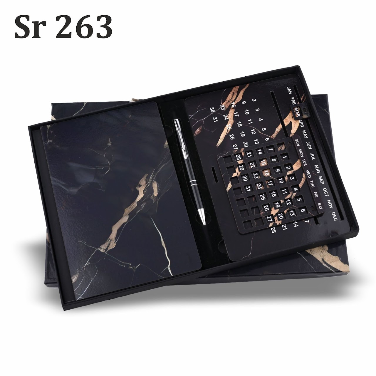 Sr 263: Wooden Diary, Pen &  Lifetime Calendar
